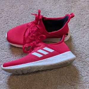 Adidas Red Sneakers with White Stripes